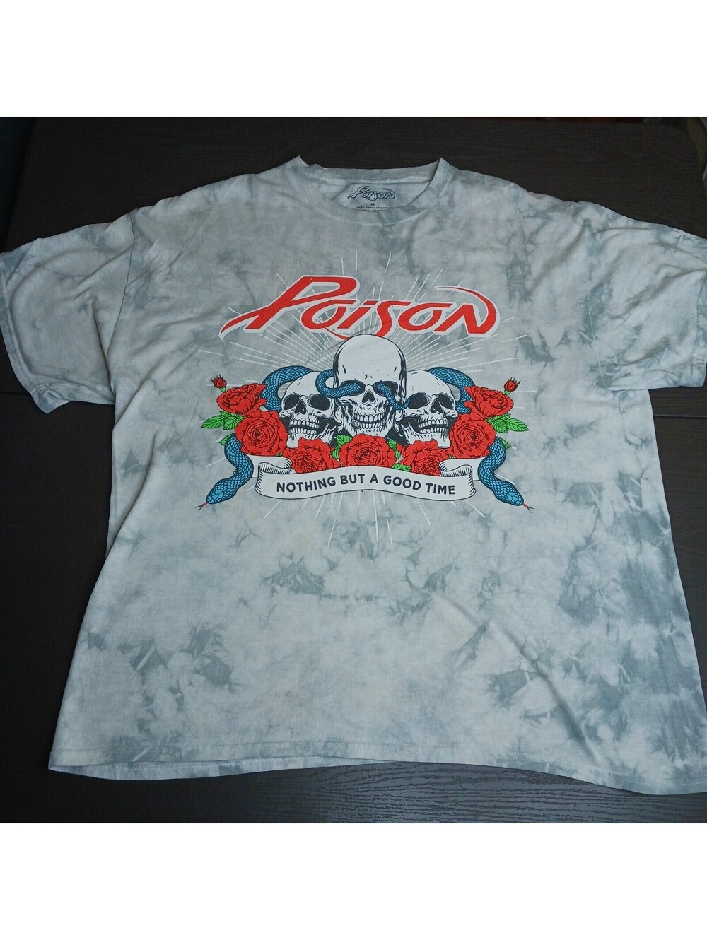Poison Rock Band Tee Skulls Tie Dye T-Shirt Official 2020 Adult Sz Medium